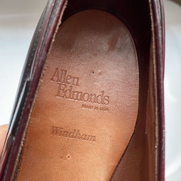 Allen Edmonds Windham burgundy leather‎ oxford type slip on dress shoes main image 10